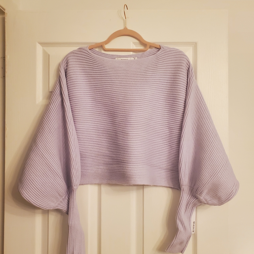 Lavender Ribbed Dolman Sweater